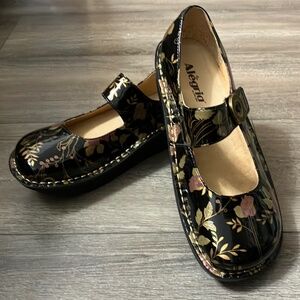 Alegria by PG Lite Paloma Mary Jane Shoes Sz 39 Black Rose